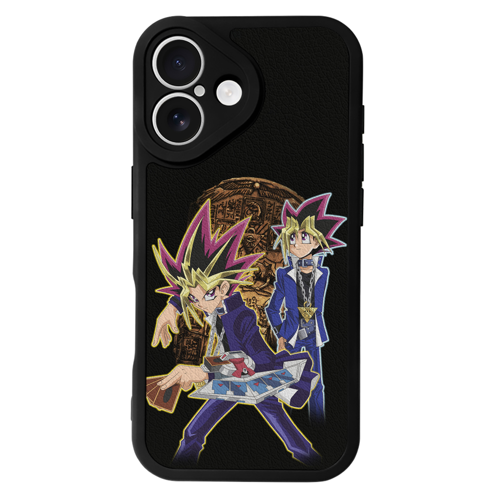 （画像用） 遊☆戯☆王 Yu-Gi-Oh! 【iPhone 16シリーズ対応】シリコンスマホケース（レザー調） 材質：シリコン